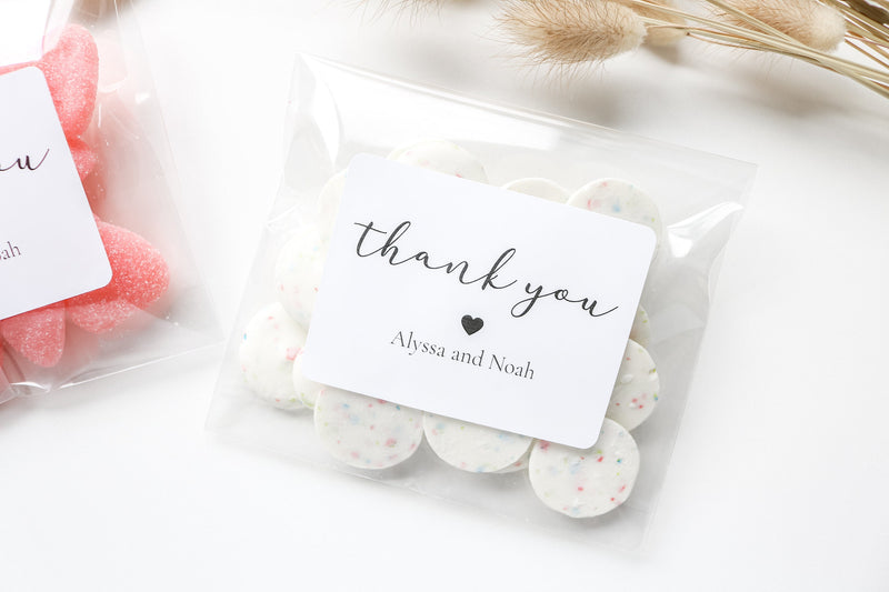 Personalized Thank You Favour Bags and Stickers, Wedding Favors, Bridal Shower Favours, Thank You Favours Bags, Birthday Party Favours.