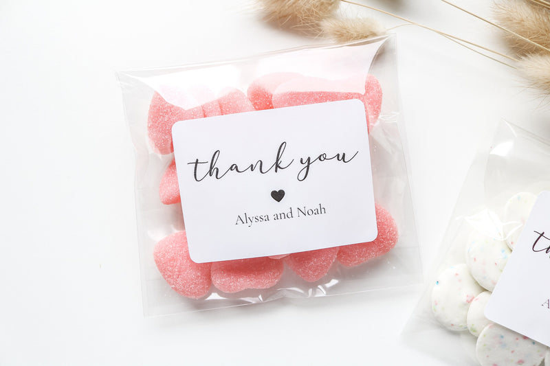Personalized Thank You Favour Bags and Stickers, Wedding Favors, Bridal Shower Favours, Thank You Favours Bags, Birthday Party Favours.