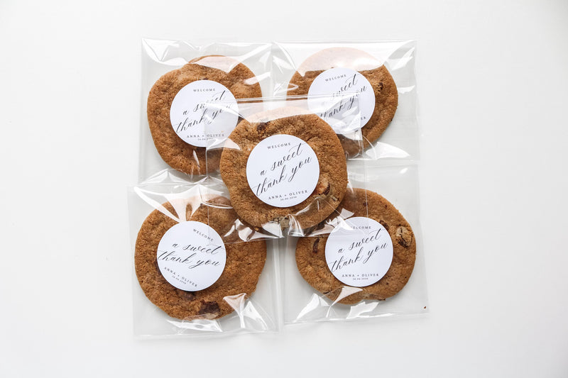 Personalized Wedding Favor Bags, Cookie Bags and Stickers, Self Sealing Bags, Clear Candy Bags, Wedding Treat Bags, Wedding Favor Stickers