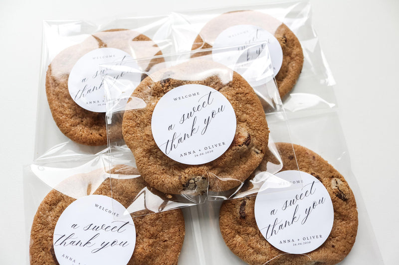 Personalized Wedding Favor Bags, Cookie Bags and Stickers, Self Sealing Bags, Clear Candy Bags, Wedding Treat Bags, Wedding Favor Stickers
