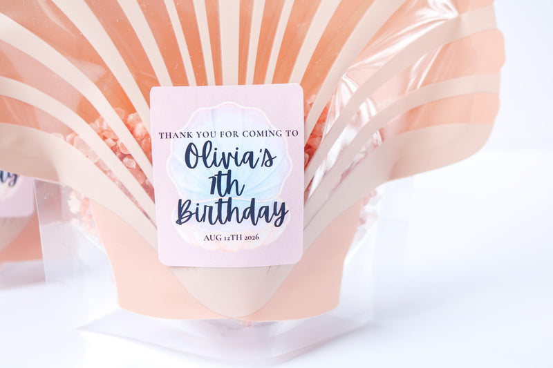 Mermaid Birthday Favor Bags and Stickers, Mermaid Under the Sea Birthday Decor, Mermaid Goodie Bags, Shell Favor Bags and Stickers