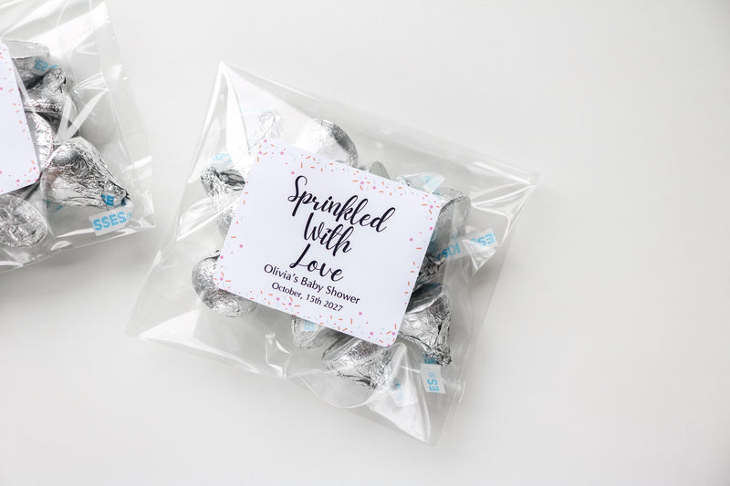 Baby Sprinkle Favor Bags and Stickers, Baby Shower Treat Bags, Baby Sprinkle Favours, Baby Sprinkle Treat Bags