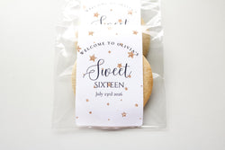 Sweet Sixteen Favors, Sweet Sixteen Treat Bags, Sweet Sixteen Favor Bags and Stickers, Sweet Sixteen Guest Gift Goodie Bags, Bags & Stickers