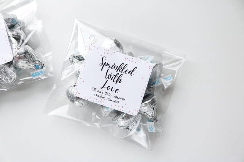 Baby Sprinkle Favor Bags and Stickers, Baby Shower Treat Bags, Baby Sprinkle Favours, Baby Sprinkle Treat Bags