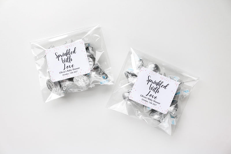 Baby Sprinkle Favor Bags and Stickers, Baby Shower Treat Bags, Baby Sprinkle Favours, Baby Sprinkle Treat Bags