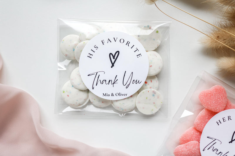 His and Her Favorite Favor Bags: Fill Your Own Wedding Favors, Candy Bags, and Treat Bags for a Wedding Celebration