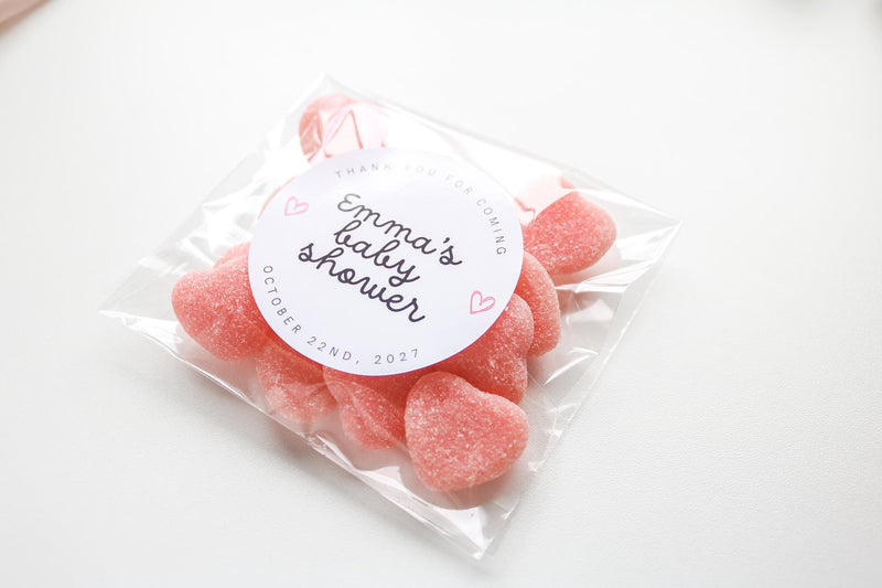 Baby Shower Treat Bags and Stickers, Baby Shower Candy Bag, Favor Bag, Cookie Bags For Baby Shower, Goodie Bag.