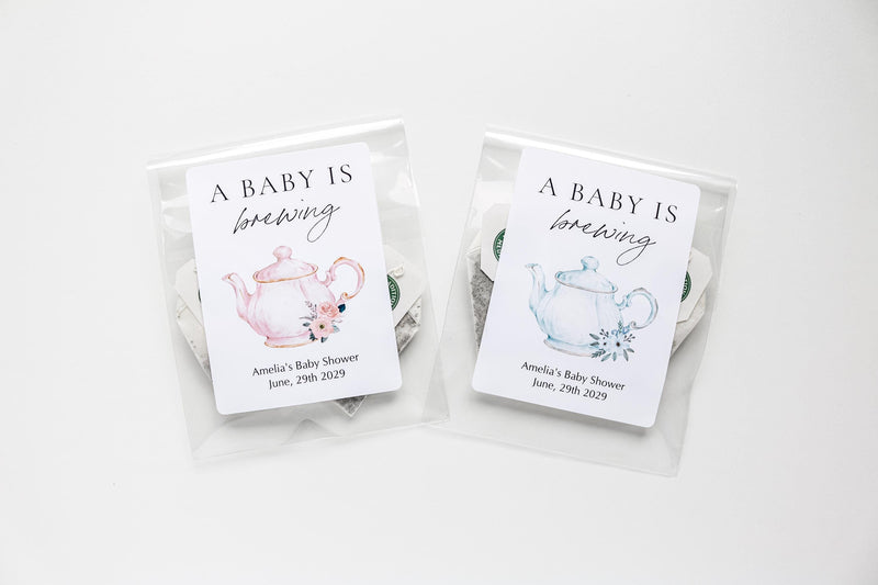 A Baby is Brewing Tea Favor Bags, Baby Shower Favors, Baby Shower Tea Favors
