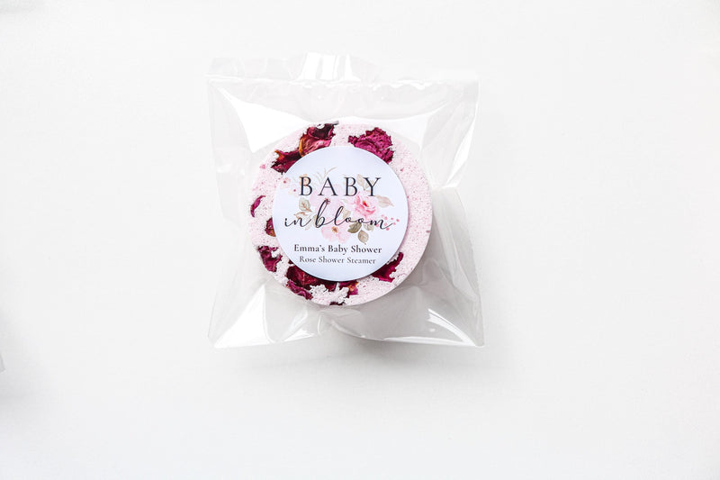 Rose Pink Shower Steamers Party Favors, Girl Baby Shower Favors, Pink Baby Shower Decor, Baby In Bloom Shower Favors