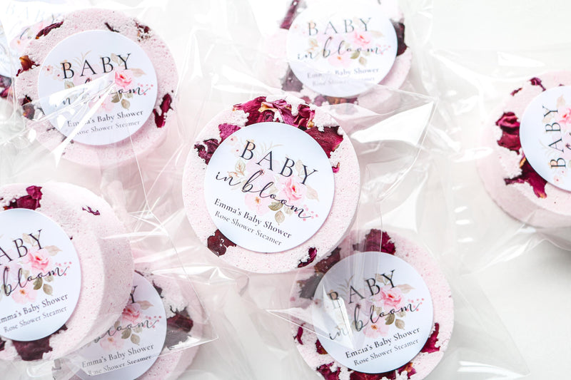 Rose Pink Shower Steamers Party Favors, Girl Baby Shower Favors, Pink Baby Shower Decor, Baby In Bloom Shower Favors