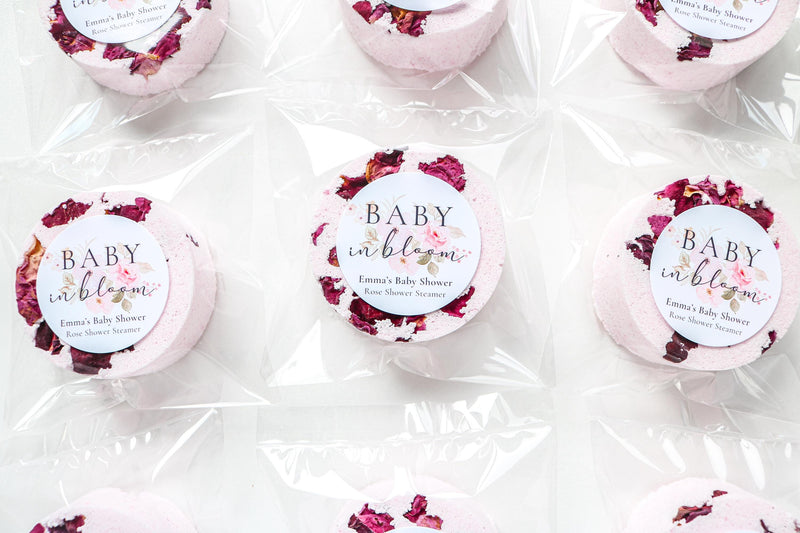 Rose Pink Shower Steamers Party Favors, Girl Baby Shower Favors, Pink Baby Shower Decor, Baby In Bloom Shower Favors