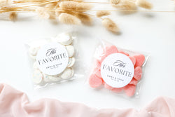 His & Her Favorite Wedding Favor Bags with Labels, Candy Favor Bags, DIY Wedding Favors, Personalized Treat Bags
