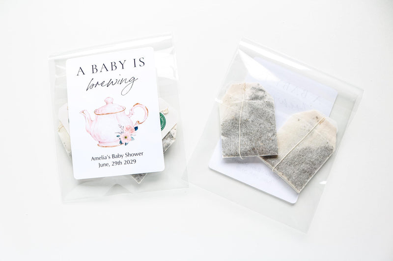 A Baby is Brewing Tea Favor Bags, Baby Shower Favors, Baby Shower Tea Favors