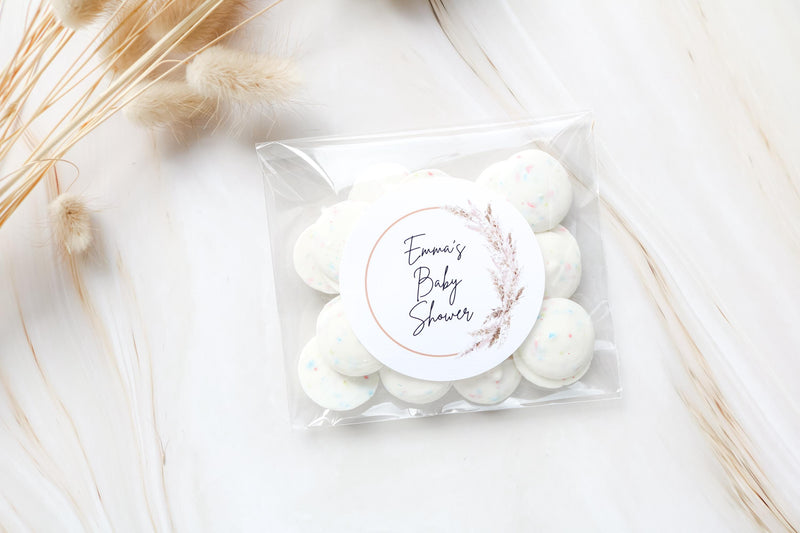 Boho Favor Bags with Stickers, Baby Shower Favors, Bridal Shower Favors, Boho Theme Party Treat Bags, Boho DIY Shower Decor