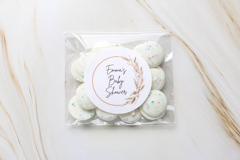 Boho Favor Bags with Stickers, Baby Shower Favors, Bridal Shower Favors, Boho Theme Party Treat Bags, Boho DIY Shower Decor